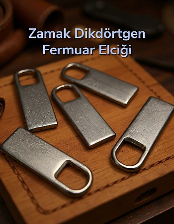 Dikdörtgen Zamak Fermuar Elciği - ELC001