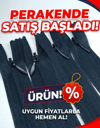 Elbise ve Etek Fermuarı Gizli Fermuar 22 cm ZPHSN0022TUL