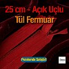 Gizli Fermuar 25 cm Tül Elbise ve Etek Fermuarı ZPHSN0025TUL