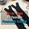 Etek ve Elbise Gizli Fermuar 30 cm Siyah kapalı Uçlu ZPHSN0030TUL