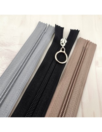37 cm T10 Black Nylon Closed-End Zipper – Bottom-Mounted Model for Jackets and Bags - ZPHSN0037T10
