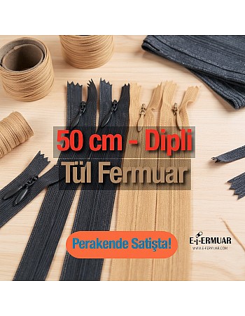 Hidden Zipper 50 cm Tulle Dress and Skirt Zipper ZPHSN0050TUL