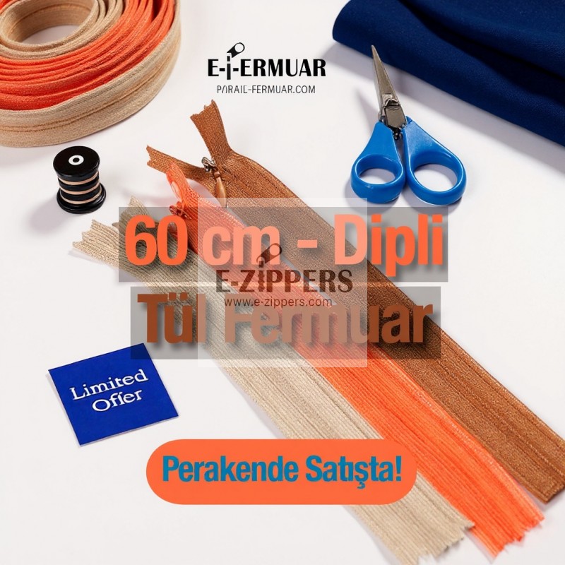Hidden Zipper 60 cm Tulle Dress and Skirt Zipper ZPHSN0060TUL