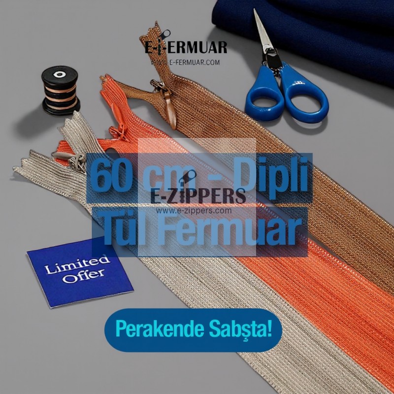 Hidden Zipper 60 cm Tulle Dress and Skirt Zipper ZPHSN0060TUL