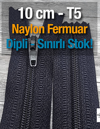 Naylon 10 Cm Cep Fermuarı Dipli -  NC0010T5