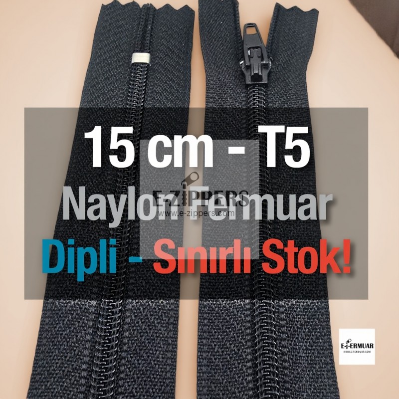 Nylon Pocket Zipper with 15 cm Bottom - NC0015T5