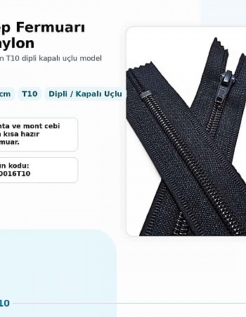 16 cm Nylon #5 Closed-End Pocket Zipper NC0016T10