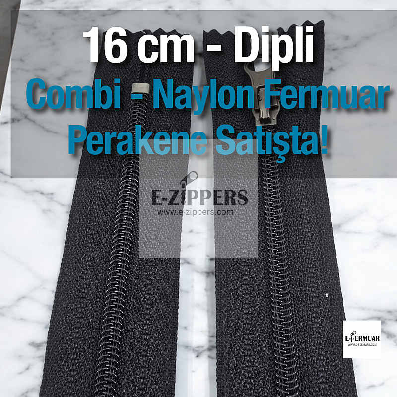 Naylon Cep Fermuarı 16 Cm Combi Elcikli Dipli -  NC0016T10C