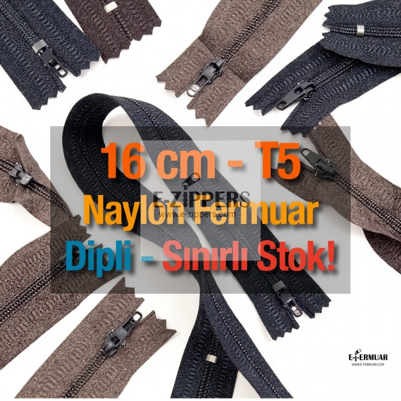 Nylon Pocket Zipper with 16 cm Bottom - NC0016T5