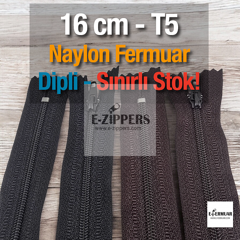 Naylon Cep Fermuarı 16 Cm Dipli -  NC0016T5