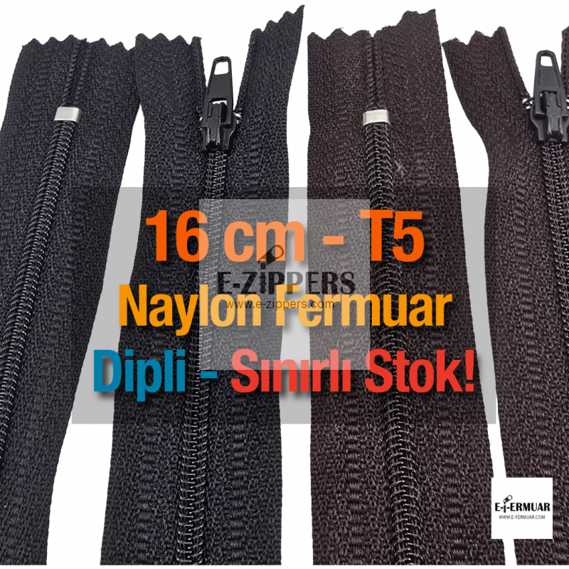 Nylon Pocket Zipper with 16 cm Bottom - NC0016T5