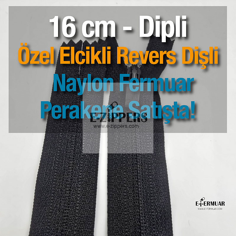 Naylon Cep Fermuarı 16 Cm Özel Elcikli Dipli -  NC0016T5Ö