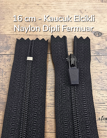  Naylon Cep Fermuarı 16 Cm Özel Elcikli Dipli -  NC0016T5Ö