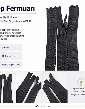 Woven 18 cm Tulle Zipper - NC0018DTUL