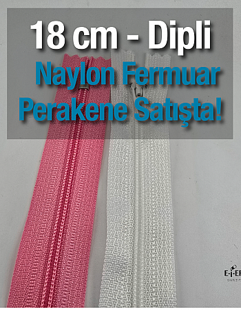 Naylon 18 Cm Cep Fermuarı  -  Dipli - NC0018T5