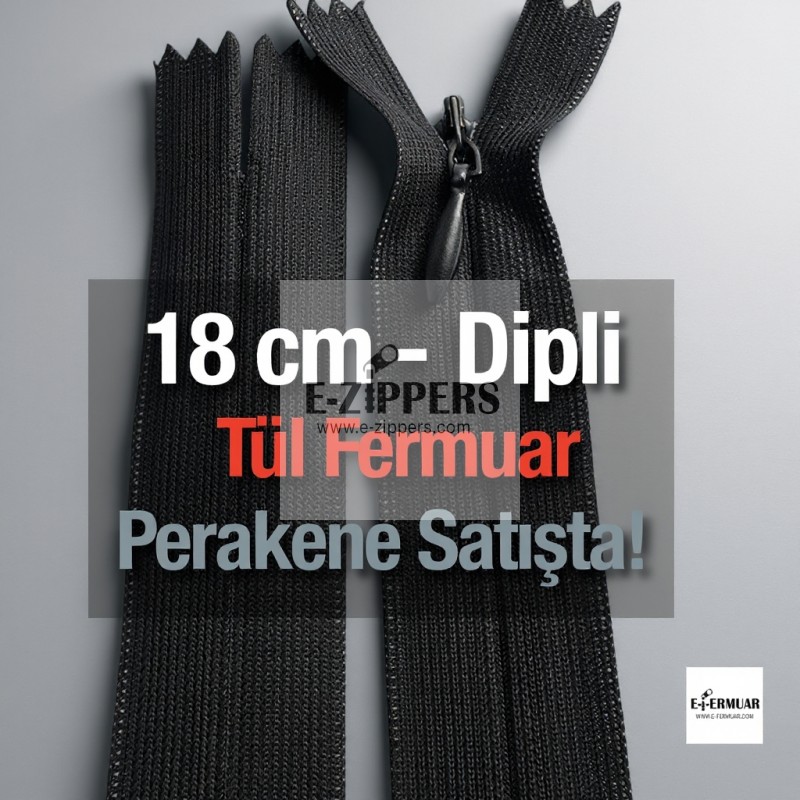 Tulle Zipper 18 cm Bottom - NC0018TUL