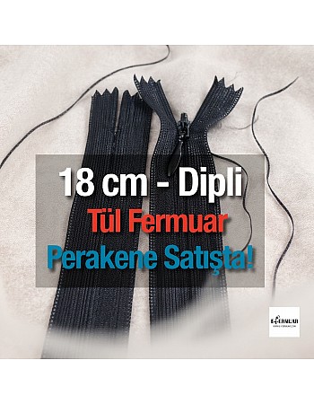 Tül Fermuar 18 cm Dipli -  NC0018TUL