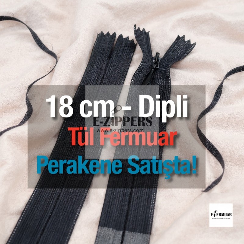 Tulle Zipper 18 cm Bottom - NC0018TUL