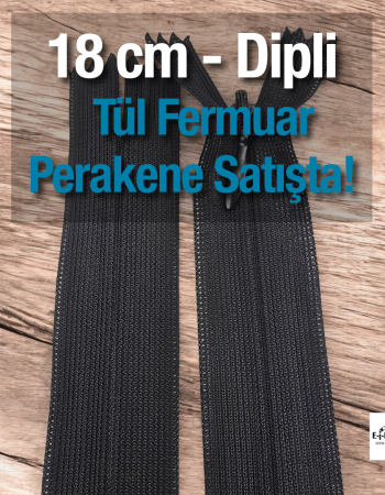 Tül Fermuar 18 cm Dipli -  NC0018TUL
