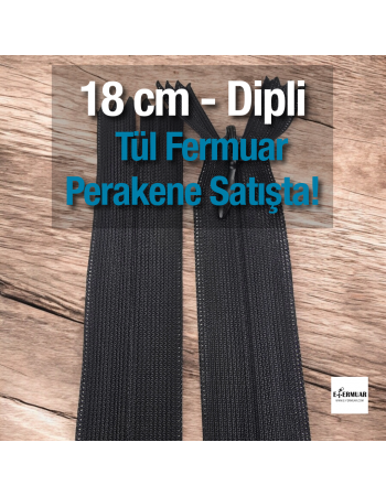 Tül Fermuar 18 cm Dipli -  NC0018TUL