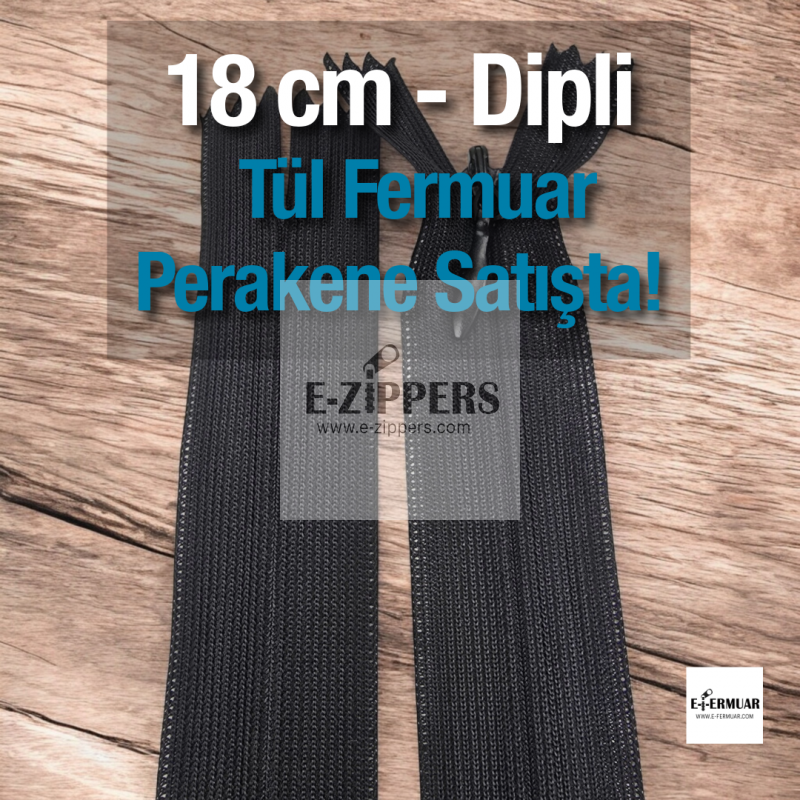 Tül Fermuar 18 cm Dipli -  NC0018TUL
