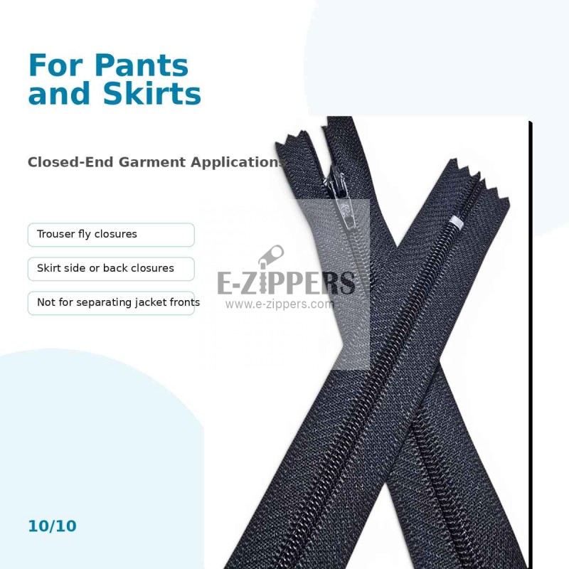 20 cm Nylon #3 Closed-End Pants and Skirt Zipper 25 Pieces NC0020T5