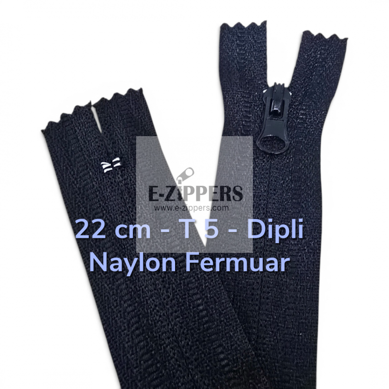 Pantolon ve Etek Fermuarı Naylon 22 cm T5 Kapalı Uçlu Revers Combi Kafa NC0022T5C