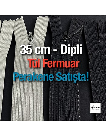 Tül Fermuar 35 cm Dipli -  NC0035TUL