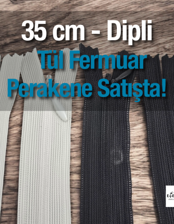 Tül Fermuar 35 cm Dipli -  NC0035TUL