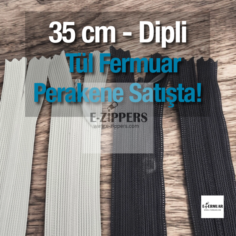 Tül Fermuar 35 cm Dipli -  NC0035TUL