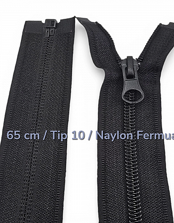 65 cm Naylon Mont Fermuarı | Açık Uçlu Separe Güçlü Kullanım | NC0065T10
