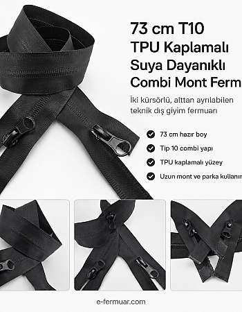  Su Geçirmez Fermuar 73 cm Tpu Combi NC0073SG