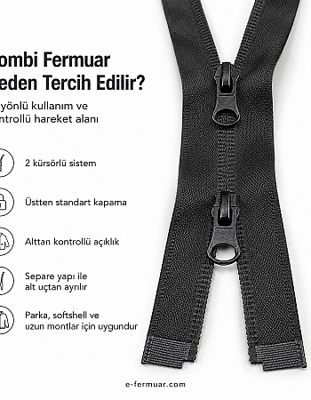  Su Geçirmez Fermuar 73 cm Tpu Combi NC0073SG