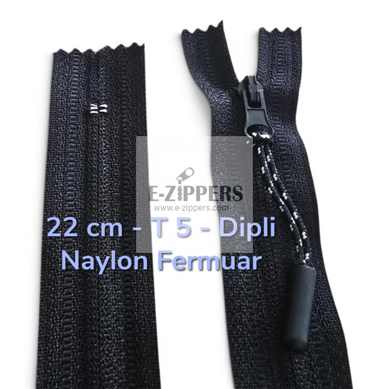 Pantolon ve Etek Fermuarı Naylon 22 cm T5 Kapalı Uçlu Revers Combi Kafa İpli NC0022T5CI