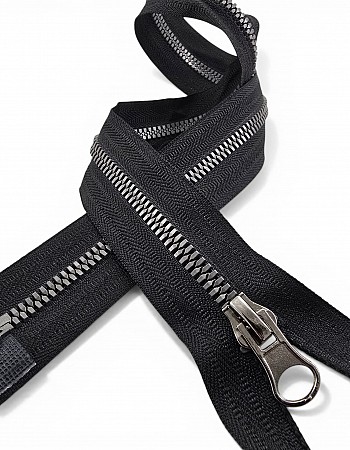 47 cm Timsah Diş Kemik Mont Fermuarı | Açık Uçlu Separe Kısa Model | PR0047T6TMS