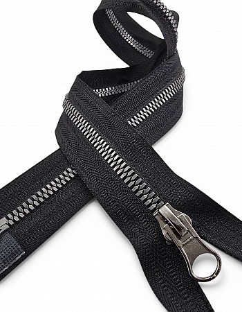 49 cm Timsah Diş Kemik Mont Fermuarı | Açık Uçlu Separe Kısa Model | PR0049T6TMS