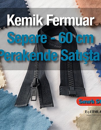 Kemik Mont Fermuarı Açık Uçlu (Separe) 60 Cm -  PR0060T6