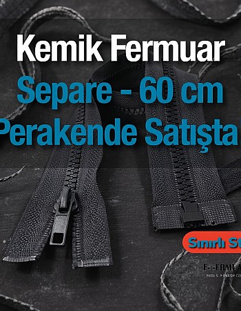 Kemik Mont Fermuarı Açık Uçlu (Separe) 60 Cm -  PR0060T6