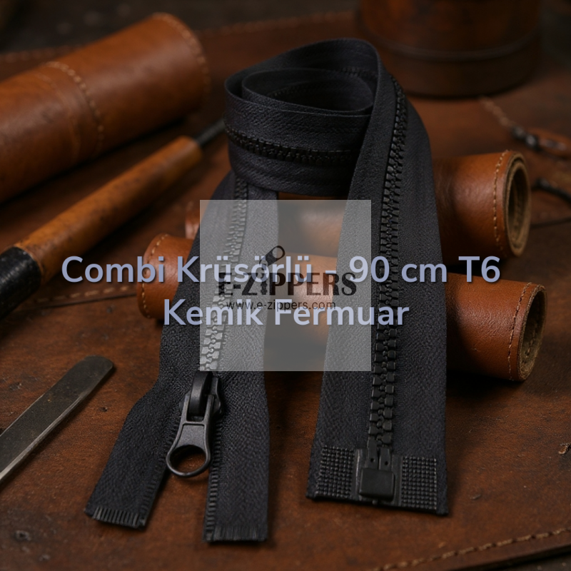 90 cm T6 Kemik Uzun Mont ve Parka Fermuarı