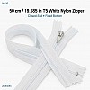 50 cm T5 Beyaz Naylon Bobin Dipli Fermuar – Çanta ve Cep Fermuarı ZP0050t5