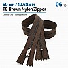 50 cm T5 Kahverengi Naylon Bobin Dipli Fermuar – Çanta, Cep ve Cüzdan Fermuarı ZP0050t5K