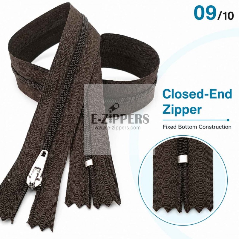50 cm T5 Kahverengi Naylon Bobin Dipli Fermuar – Çanta, Cep ve Cüzdan Fermuarı ZP0050t5K