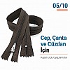 50 cm T5 Kahverengi Naylon Bobin Dipli Fermuar – Çanta, Cep ve Cüzdan Fermuarı ZP0050t5K