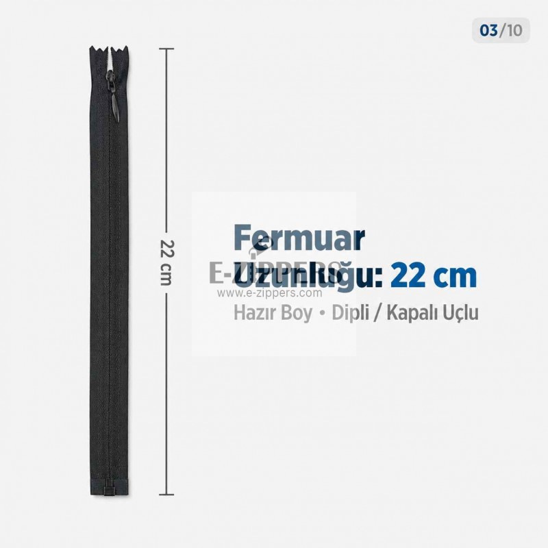 22 cm / 8.661 in Black Woven Tulle Closed-End Invisible Zipper for Dresses, Skirts and Eveningwear – ZPG0022DKM