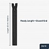 22 cm / 8.661 in Black Woven Tulle Closed-End Invisible Zipper for Dresses, Skirts and Eveningwear – ZPG0022DKM