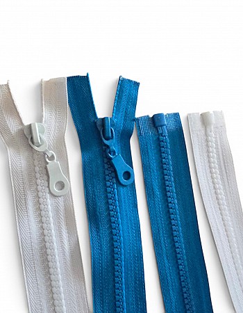 95 cm / 37.40 in White #6 Molded-Tooth Separating Zipper, Pear Puller, for Jackets and Coats ZPK0095T6PROMO