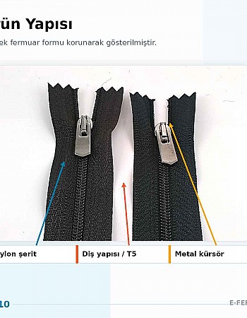 16 cm Nylon T5 Closed-End Pants and Skirt Zipper ZPS0016T5N