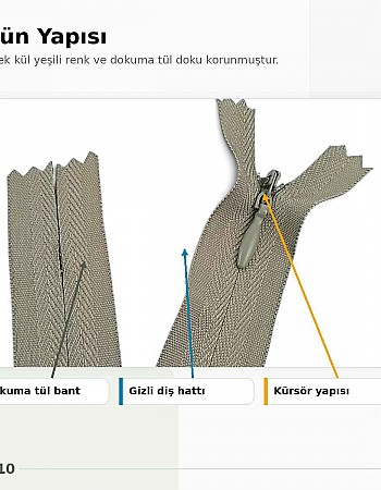 22 cm Ash Green Woven Tulle Invisible Closed-End Zipper for Dresses and Eveningwear ZPS0022PROMO
