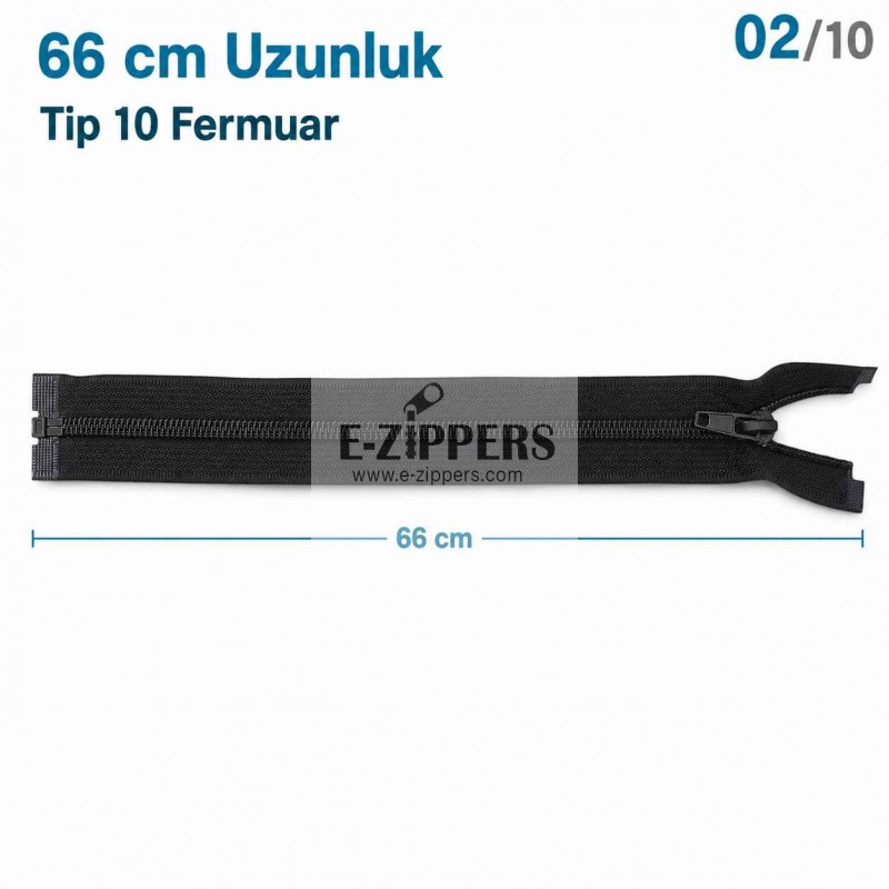 66 cm / 25.984 in T10 #5 Black Nylon Open-End Separating Jacket Zipper – ZPS0066T10