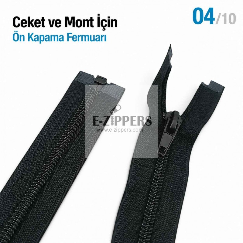 66 cm / 25.984 in T10 #5 Black Nylon Open-End Separating Jacket Zipper – ZPS0066T10